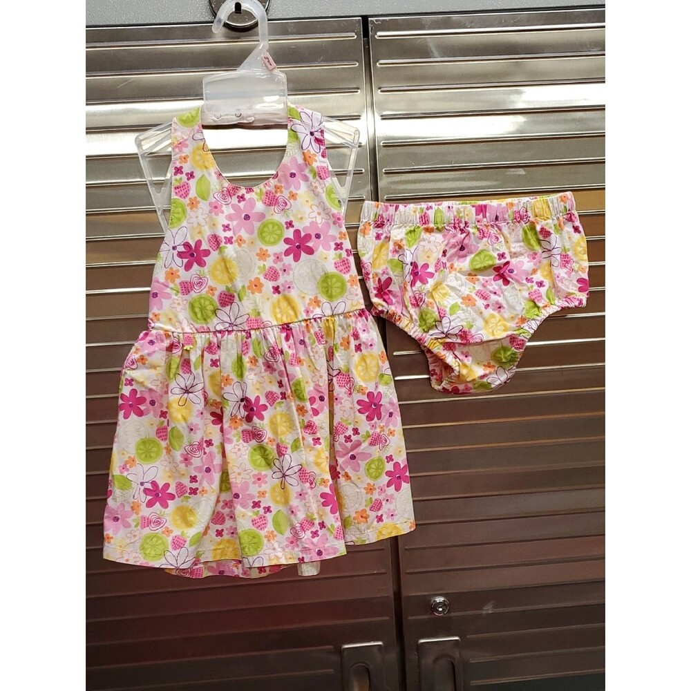 KRU Floral Halter Dress with Matching Bloomers Size 24 Mos